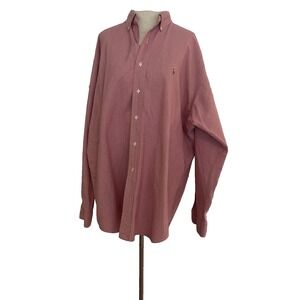 Polo Ralph Lauren Shirt Men XL Light Red‎ Blake Button Down Oxford Flesh Pony
